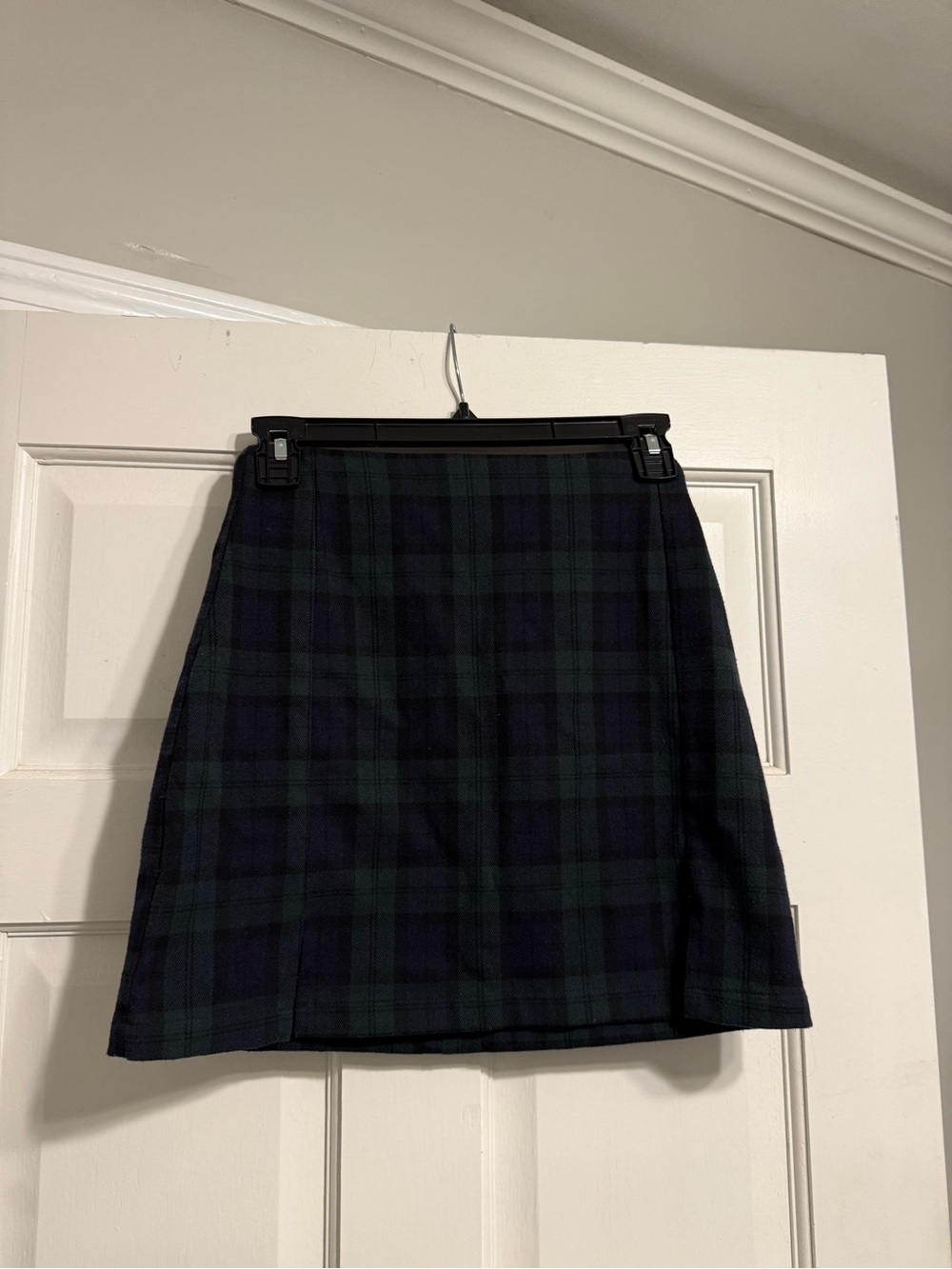 Brandy Melville Navy and Dark Green Plaid Mini Skirt